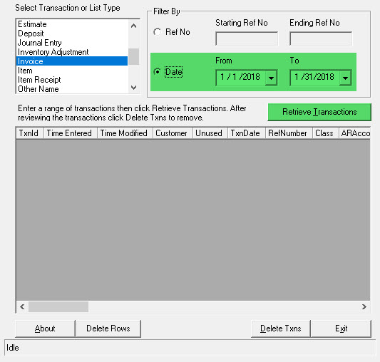 Transaction Pro Deleter