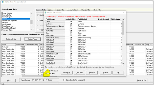 Save excel template for transaction import for next time