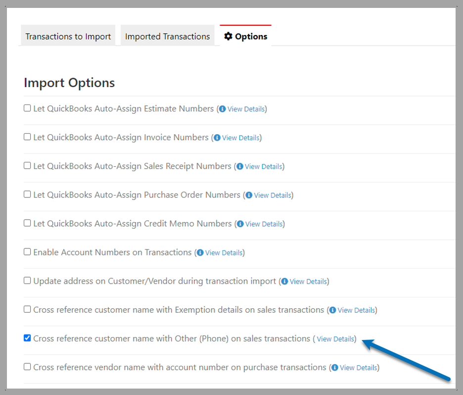 Using Transaction Pro Importer for QuickBooks Online to cross-reference customer name
