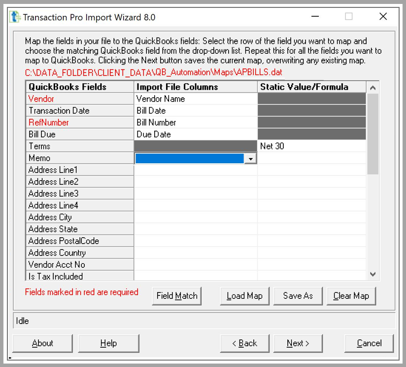 Creating a map for your transactions in Transaction Pro